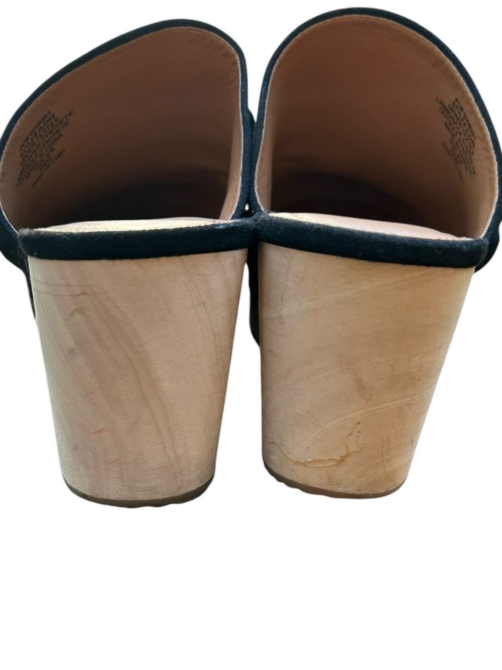 J. Crew Factory Sueded Wooden Platform Clogs 8.5 Boho Slip on Studded Braided - Picture 10 of 12